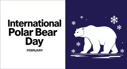 Fototapeta premium International Polar Bear Day Vector Design With Polar Bear Illustration Scene