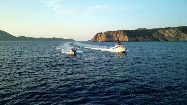 Yachts cruising the Mediterranean