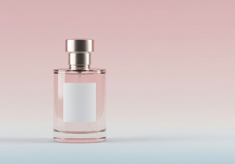 Elegant Glass Perfume Bottle on Soft-Toned Backdrop