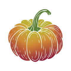 Whimsical firefly and pumpkin illustration on a vibrant blue background