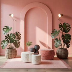 Living room with artworks on the wall