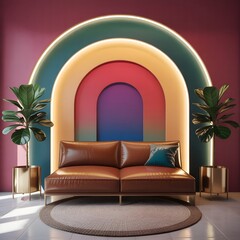 Living room with artworks on the wall