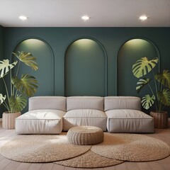 Living room with artworks on the wall