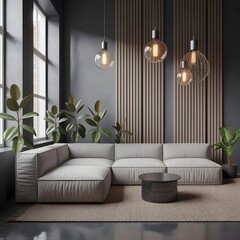 Living room with artworks on the wall