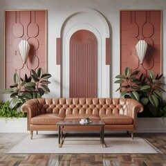 Living room with artworks on the wall