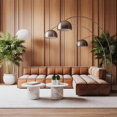 Living room with artworks on the wall