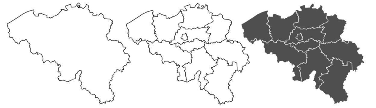 Belgium map &ndash; vector illustration of provinces and political boundaries