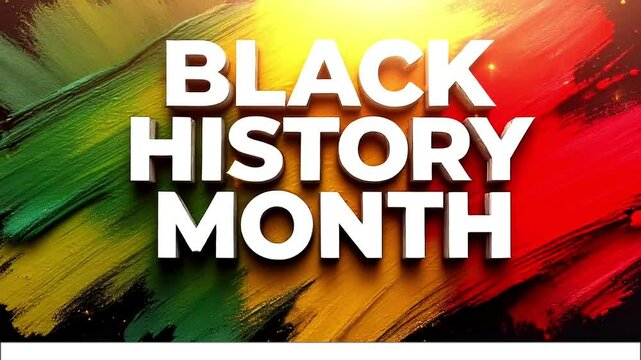 Black History Month Celebration Banner with Bold Text and Colorful Background