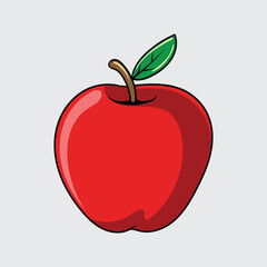 Apple fruit simple isolated cartoon illustration with a light background