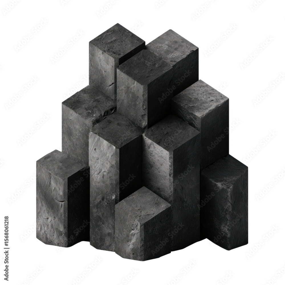 Aufkleber abstract architectural structure featuring textured gray cubes with subtle light and shadow effects