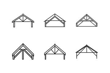 roof truss diagram icon line art vector illustration