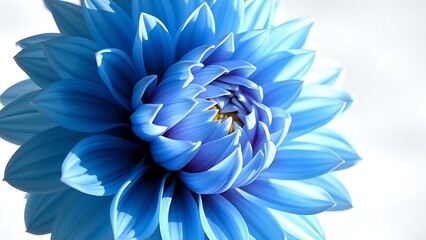A vibrant light blue dahlia in full bloom, showcasing natural beauty with soft backlighting.