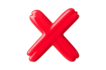 Obraz premium Warning and Error Sign with 3D Red X Isolated on a Transparent Background