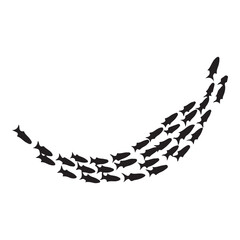 School of Fish Silhouette