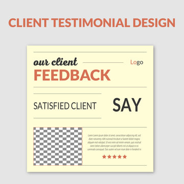 Modern Client Testimonial Design Layout &ndash; Clean, Professional Feedback Presentation Template for Business, Portfolio, Branding, Agency, Corporate, and Marketing Use &ndash; Editable Vector Format.