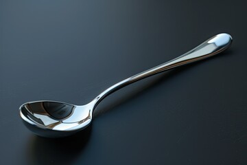 high resolution visual of Glossy stainless steel spoon reflecting light
