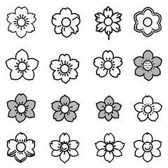 桜のシンプルアイコンセット｜Simple Sakura Icon Set