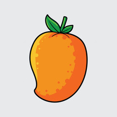 Mango fruit simple isolated cartoon illustration with a light background
