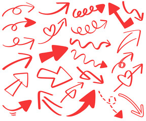 Hand Drawn Red Arrow Set for Presentations, Infographics, and Digital Content