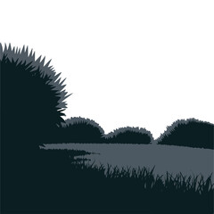 Silhouette of Grass and Plants