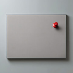 Grey notice board with red pin for office home school and organization tool
