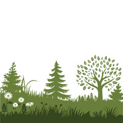 Silhouette of Trees in a Forest Landscape