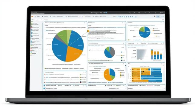ERP software business operation. Integration strategy. Database performance. Business dashboard showcasing ERP modules overview. - Powered by Adobe