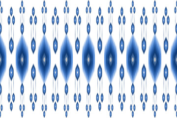 Blue and white ikat geometric ethnic pattern. ikat geometric ethnic pattern style. ikat pattern design for clothing, textile, wrapping, background, wallpaper, carpet, embroidery