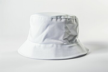 Pixel Perfect Image of White Bucket Hat Isolated on White