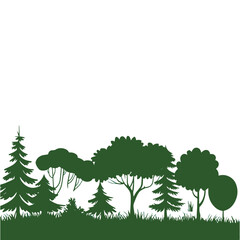 Silhouette of Trees in a Forest Landscape