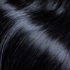 close up of straight black human hair weaves extensions bundles