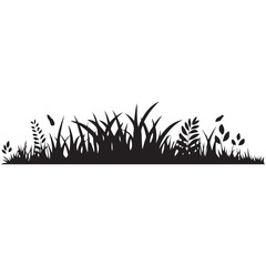 Silhouette of Grass and Plants