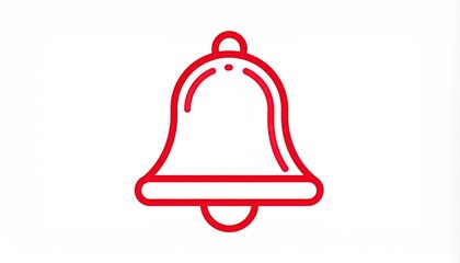 Red bell icon on white background