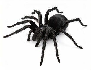 Black spider on white background