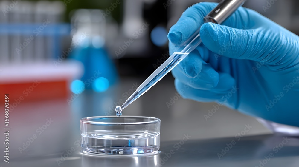 Poster a researcher conducting an experiment in a laboratory setting.