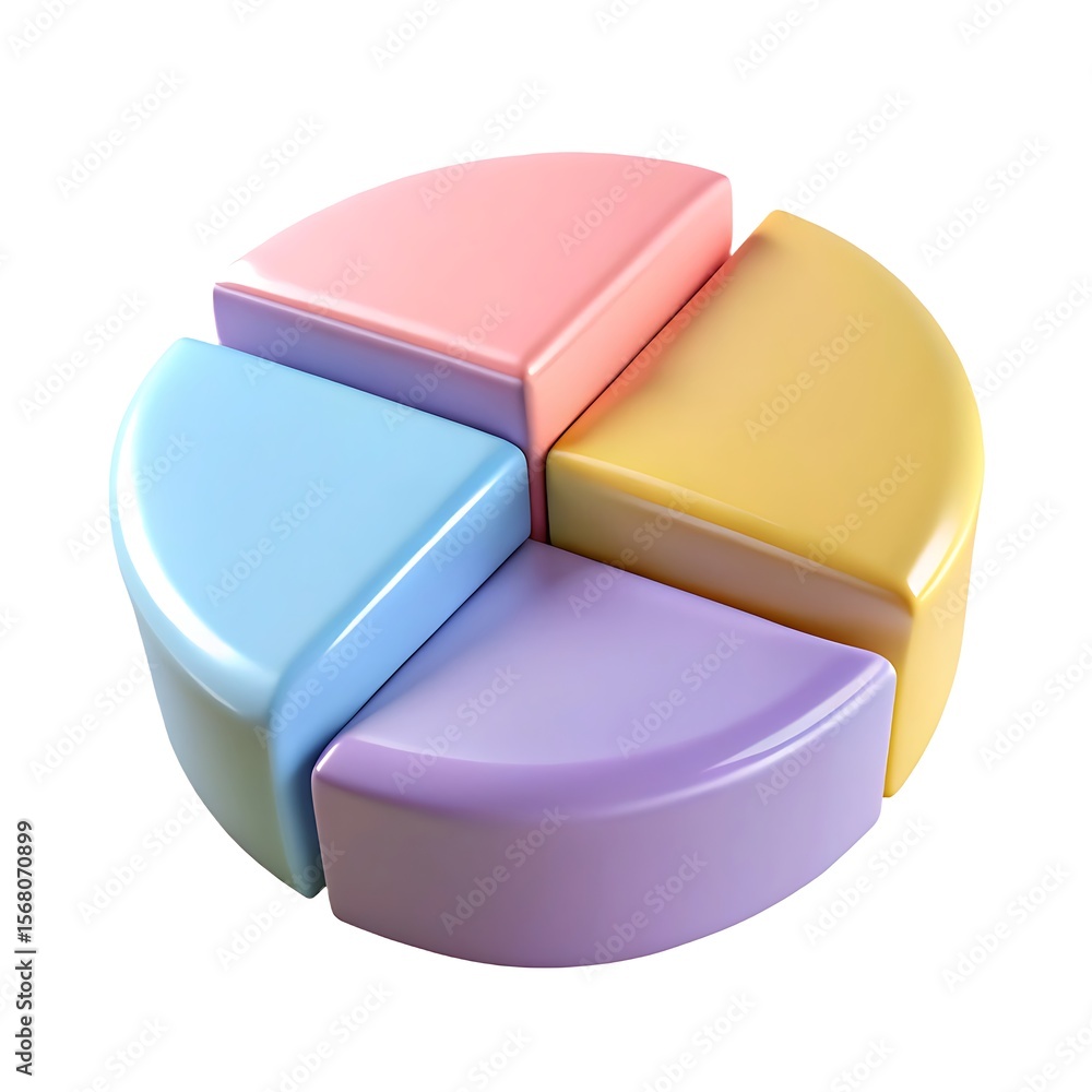 Poster colorful segmented chart pie chart segments