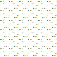 Seamless Floral Pattern With Colorful Gear-Like Flowers on White Background