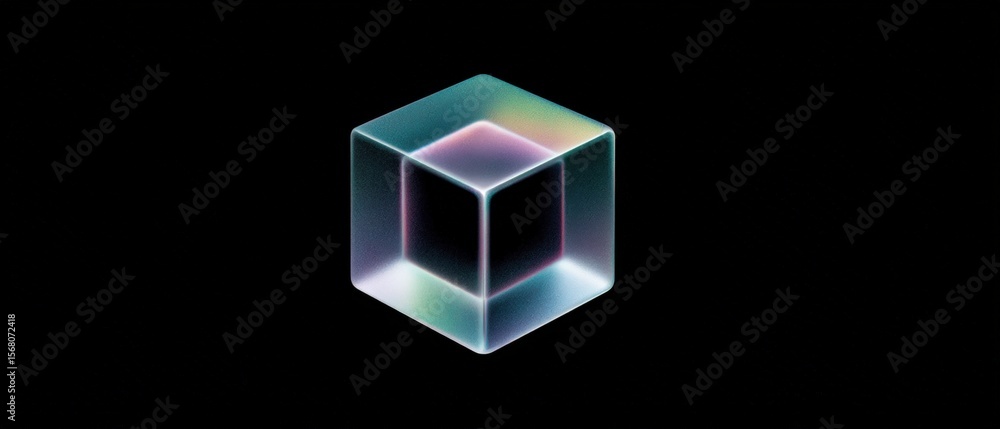 Poster dynamic abstract cube animation digital realm visual art high-tech environment minimalist perspectiv