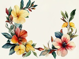 high resolution image of Elegant Watercolor Floral Frame for Invitations and Greeting Cards