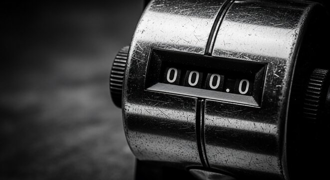 Vintage Mechanical Counter Displaying Zero