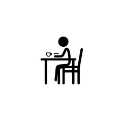 Flat style person sitting on chair icon vector design representing meeting break and comfort