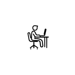 Vector icon of person sitting on chair symbolizing rest relaxation and seated activity concept