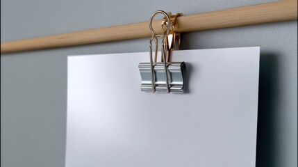 Office organization tips simple paper display using clips modern workspace photography minimalist close-up creativity