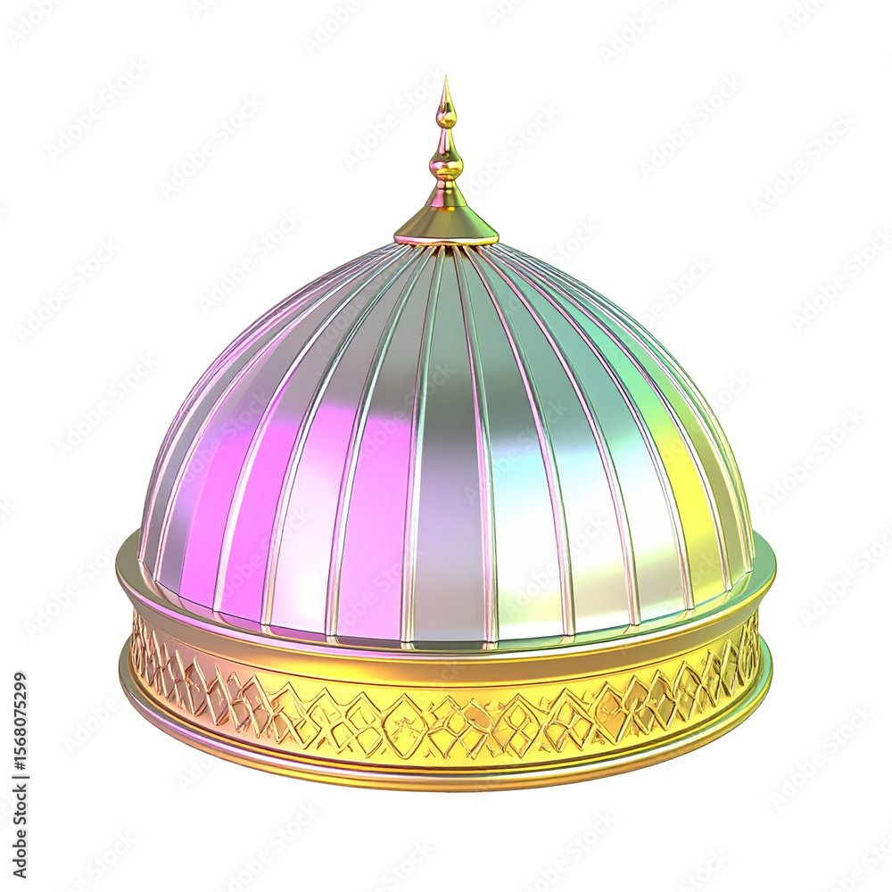 Poster iridescent multicolored dome architectural design element