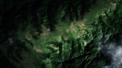 Obraz premium Satellite view of shrinking rainforest landscape