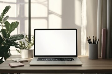 High Quality Picture of Feminine Working Desk with Laptop
