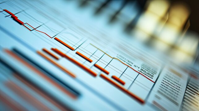 Close-up of a detailed schedule or progress chart. - Powered by Adobe