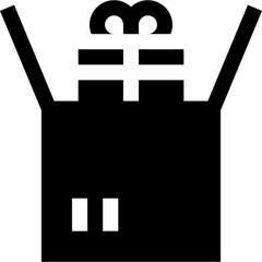 Obraz premium Outline icon of a gift box with ribbon, representing presents, celebrations, and special occasions. Ideal for holiday themes, birthdays, shopping promotions, and event invitations.