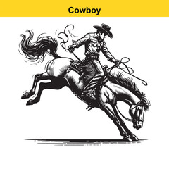 Obraz premium Modern vector cowboy.