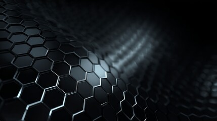 A light, high-tech futuristic background with subtle geometric hexagon grid pattern, very low contrast, soft light gray tones on a Black background